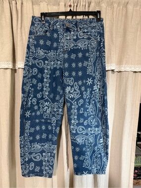 Bandana Print Blue Men's Jeans
